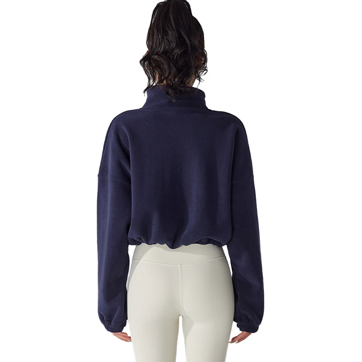 Cropped Fleece Zip-Up Jacket