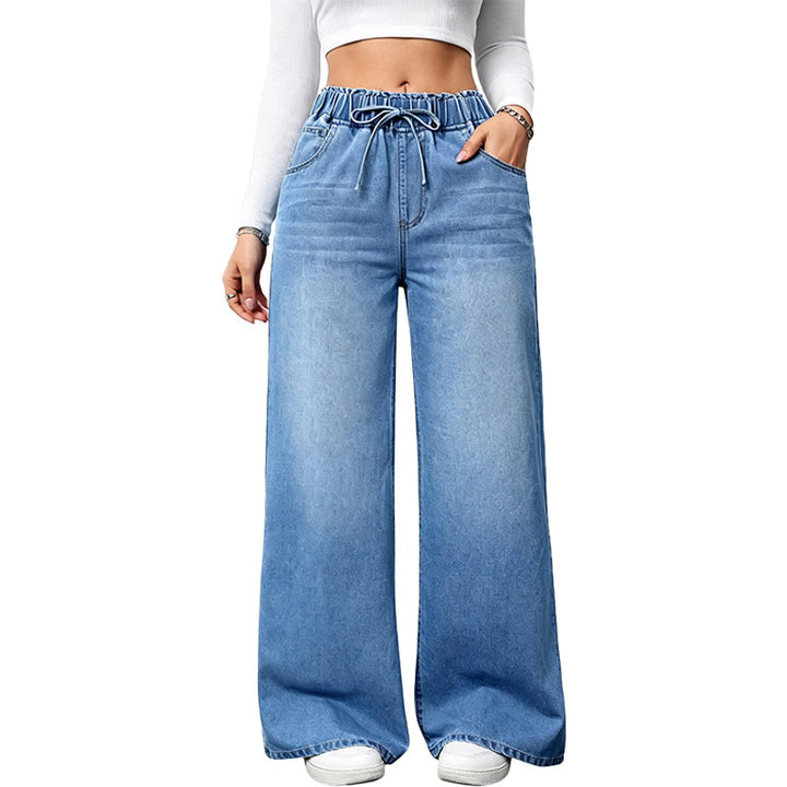 Drawstring Wide Leg Jeans