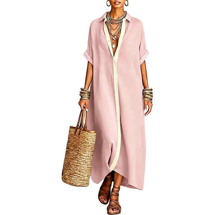 Relaxed Button Front Maxi Dress