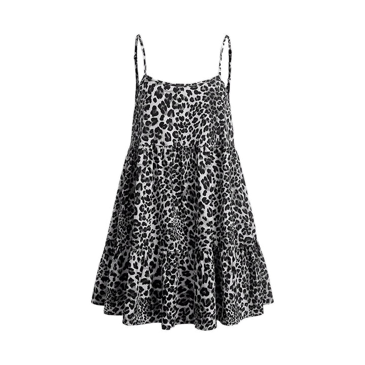 Leopard Print Tiered Mini Dress