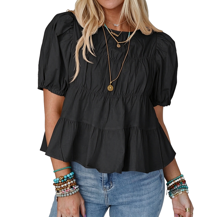 Romantic Puff Sleeve Babydoll Top