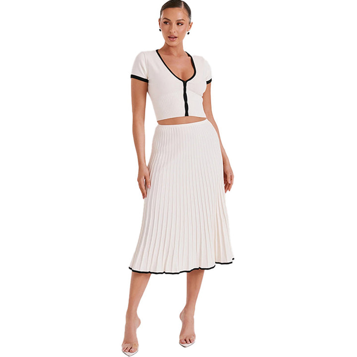 Ribbed Knit Two-Piece Skirt Set