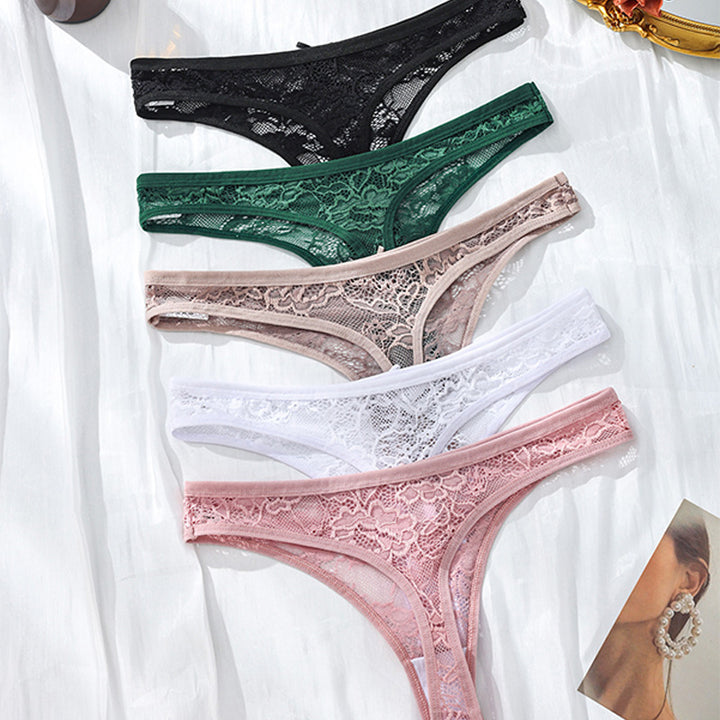 Floral Lace Thong Panties