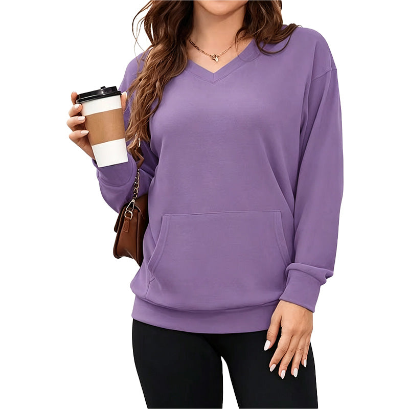 Relaxed V-Neck Sweatshirt