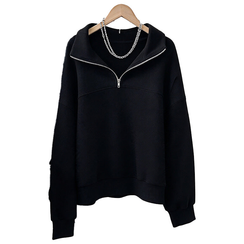 Half-Zip Relaxed Sweatshirt