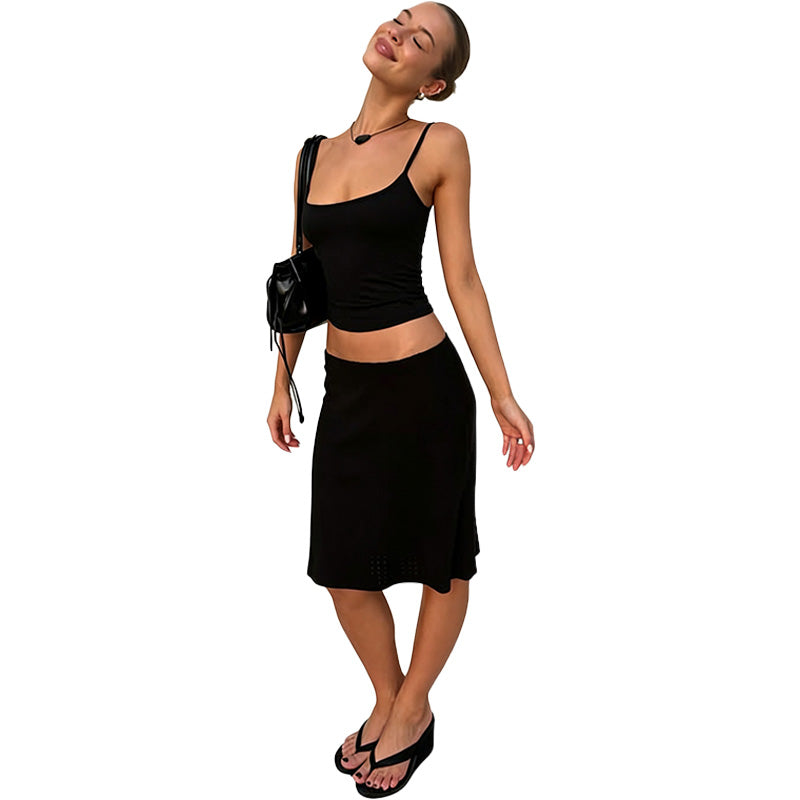 Relaxed Tank & Midi Skirt Set
