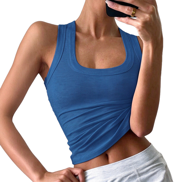 Ribbed Square Neck Tank Top