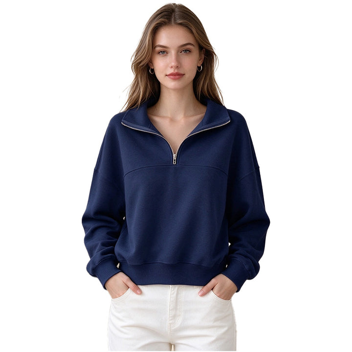 Half-Zip Relaxed Sweatshirt