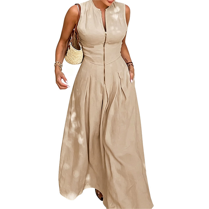Zip Front Maxi Dress