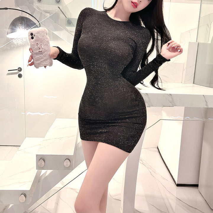 Shimmer Bodycon Midi Dress