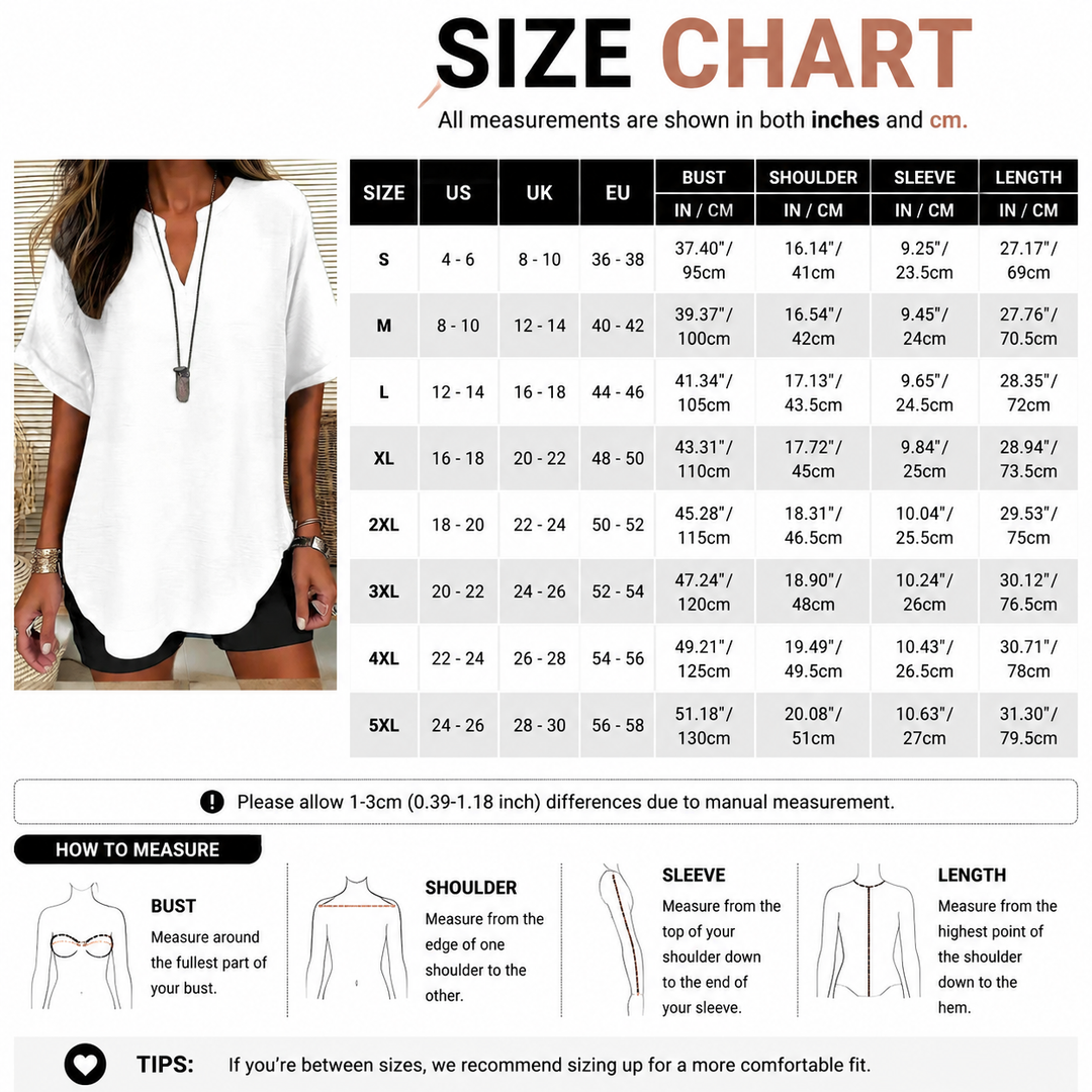Relaxed Linen Blend Tunic Top