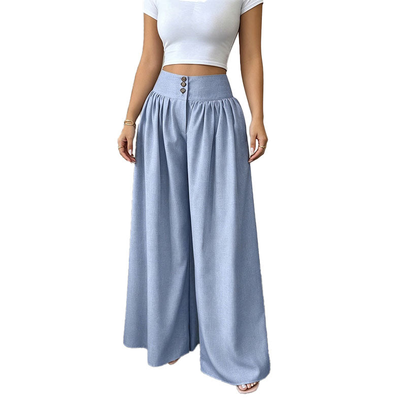 High Waist Pleated Wide Leg Pants
