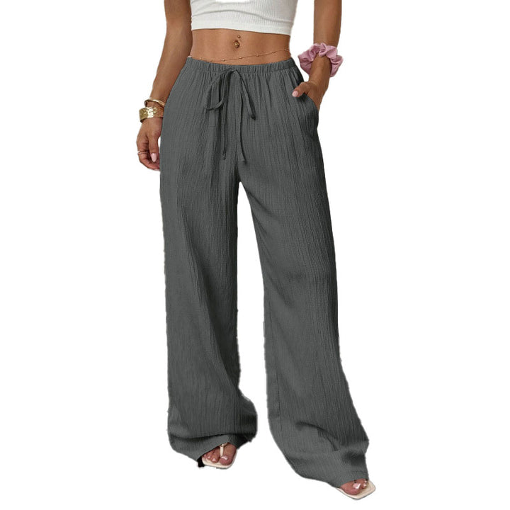 Relaxed Drawstring Wide Leg Pants