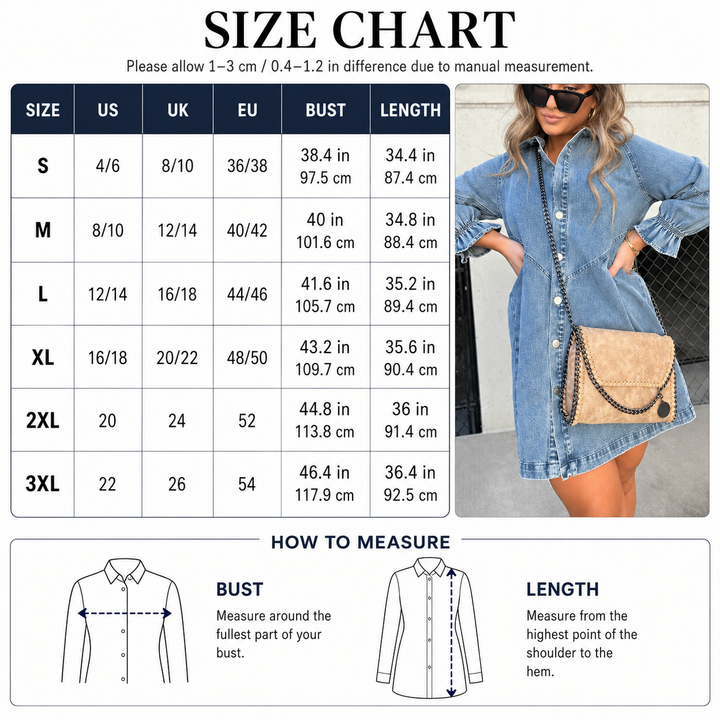Button Front Denim Shirt Dress