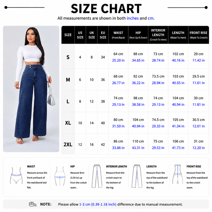 High Waist Wide Leg Denim Pants