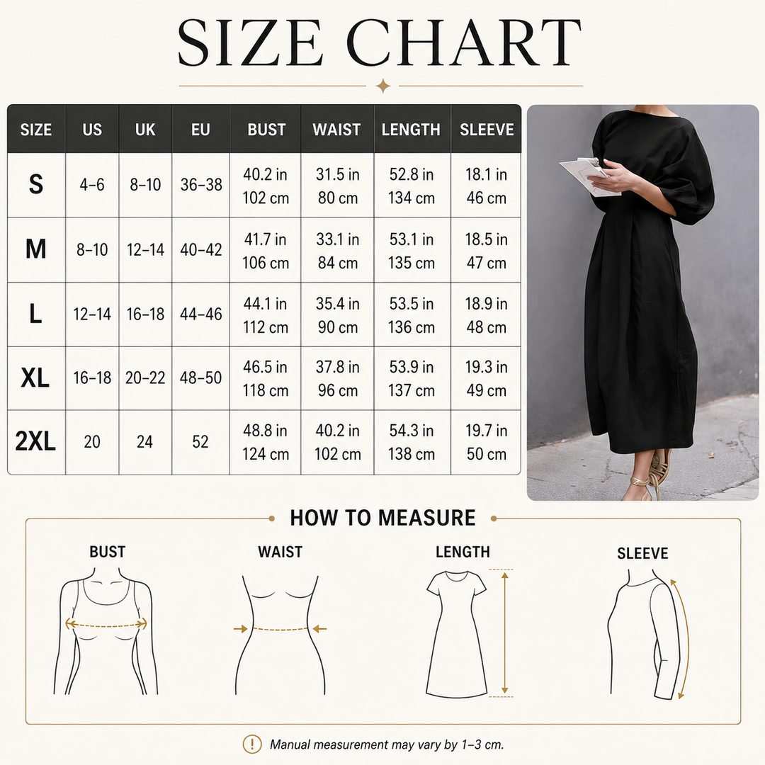 Relaxed Balloon Sleeve Midi Dress