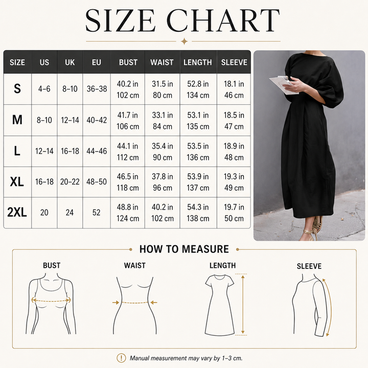 Relaxed Balloon Sleeve Midi Dress