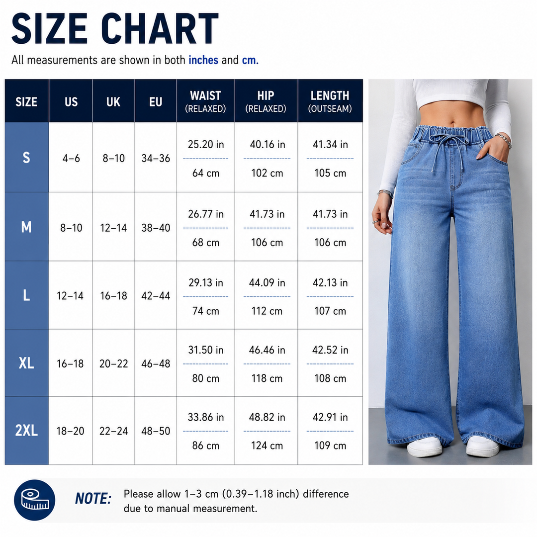 Drawstring Wide Leg Jeans