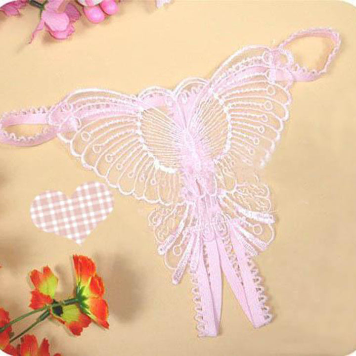 Cute Butterfly C-String – Sheer Open Gusset Minimal Panty