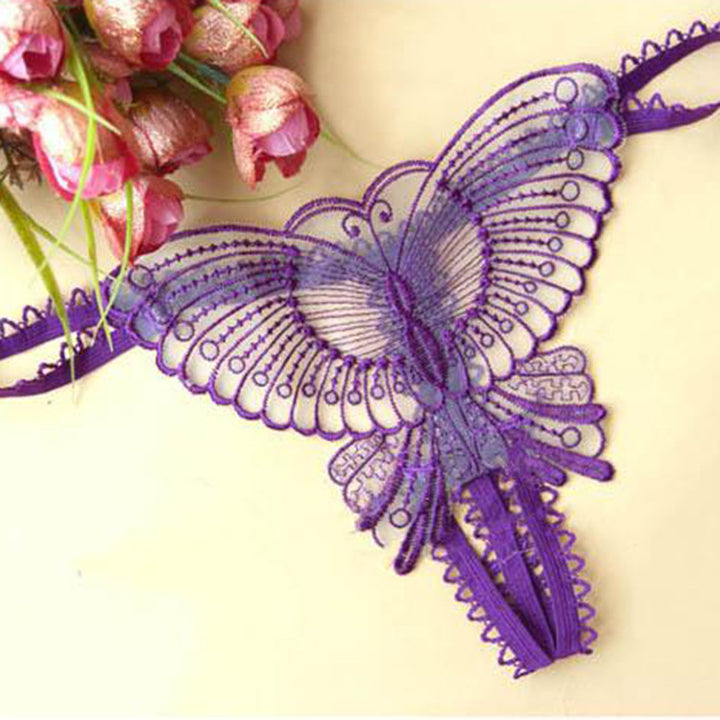 Cute Butterfly C-String – Sheer Open Gusset Minimal Panty