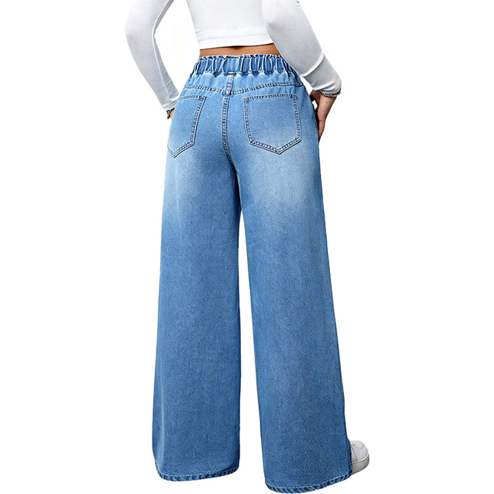 Drawstring Wide Leg Jeans