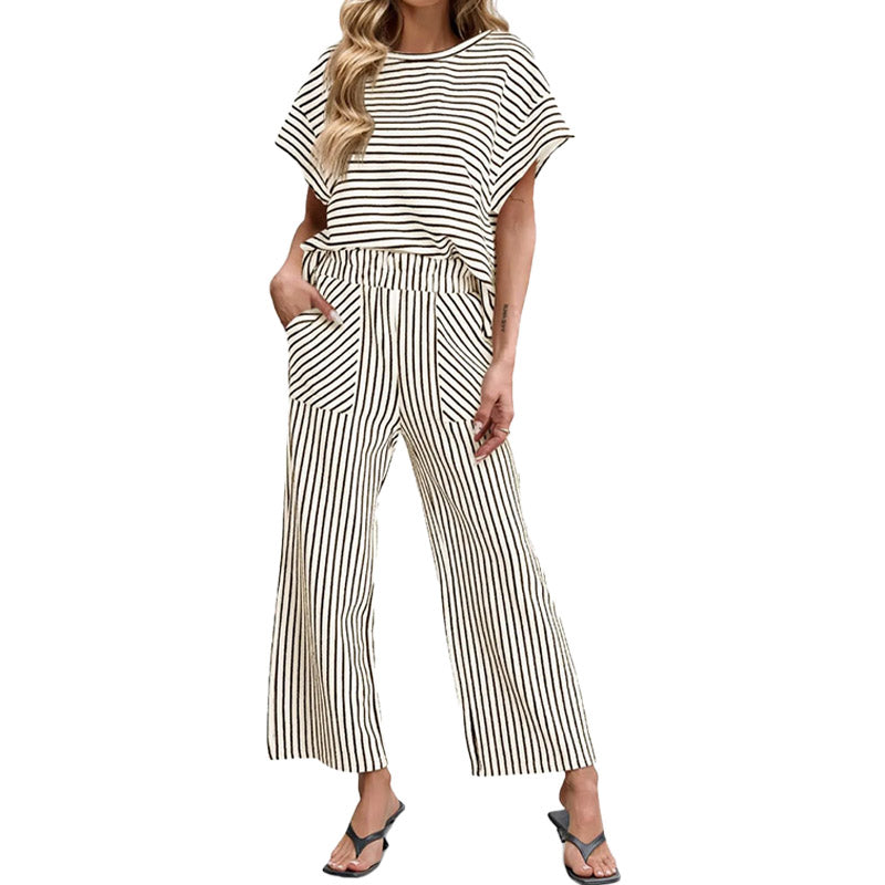 Striped Two-Piece Lounge Set