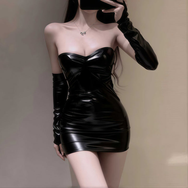 Bodycon Mini Dress & Gloves Set