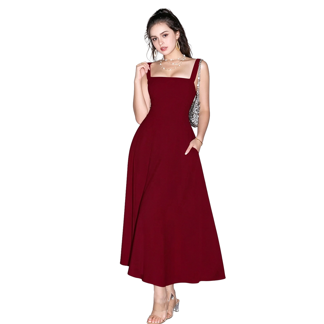 Square Neck Midi Dress