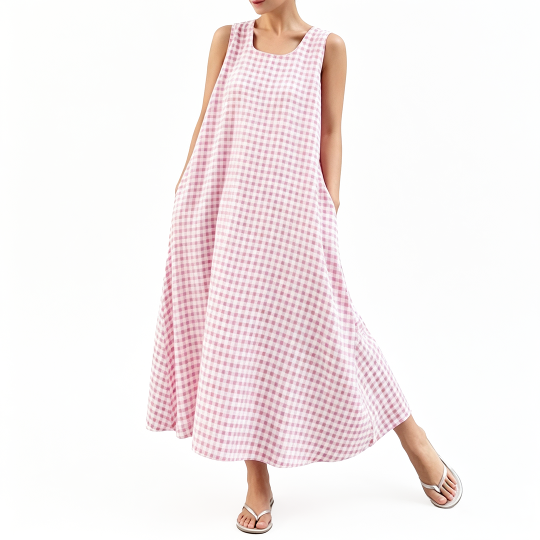Relaxed Gingham Pocket Dress