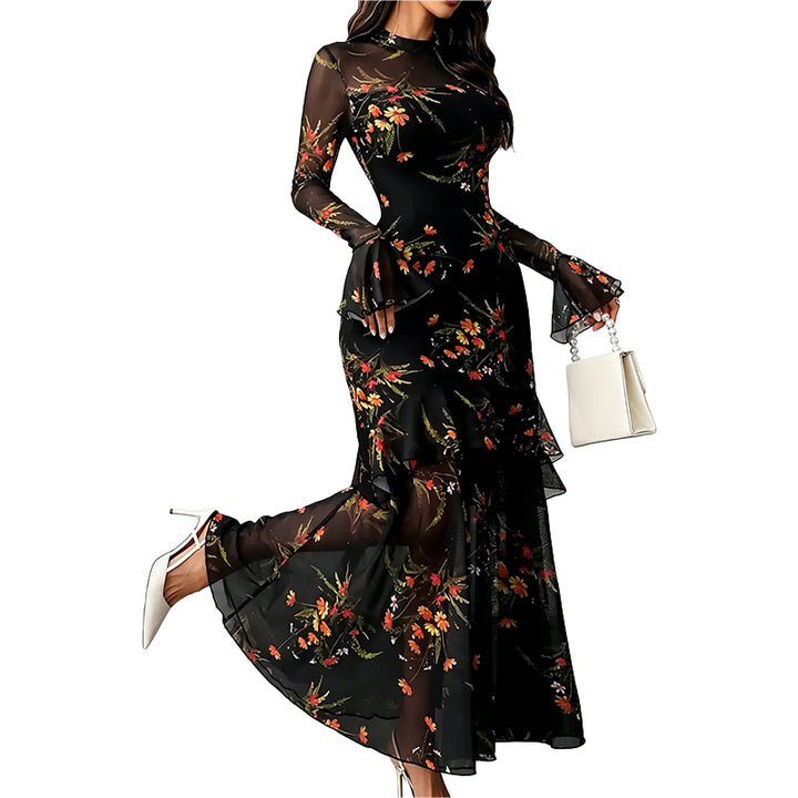 Floral Ruffle Maxi Dress
