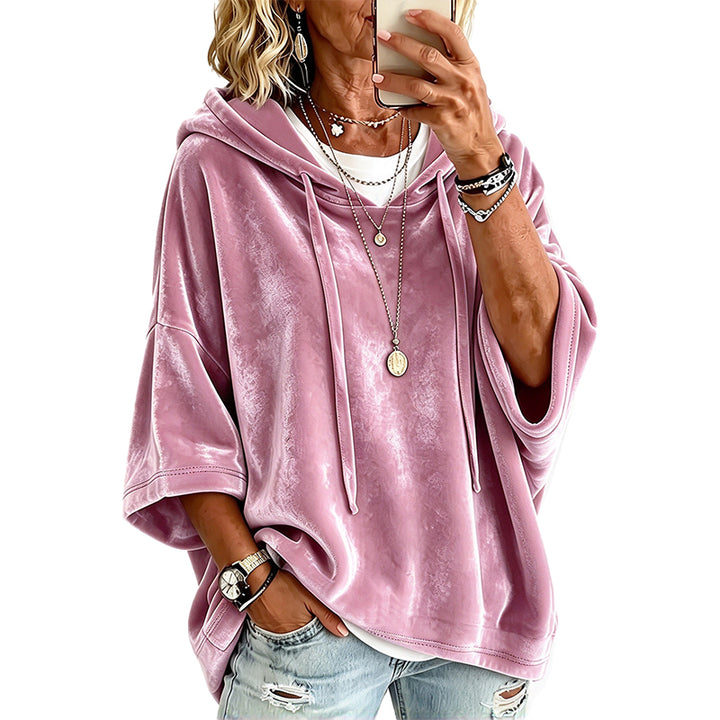 Casual Velvet Hooded Sweatshirt