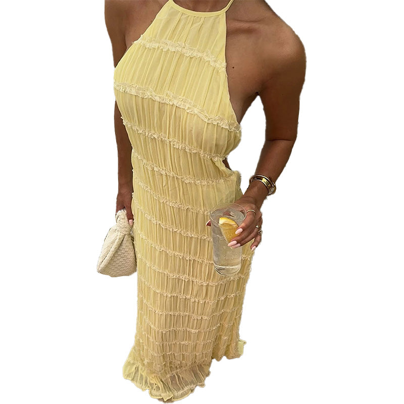 Elegant Halter Neck Evening Dress