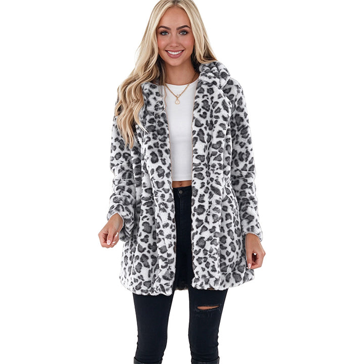 Leopard Print Faux Fur Coat