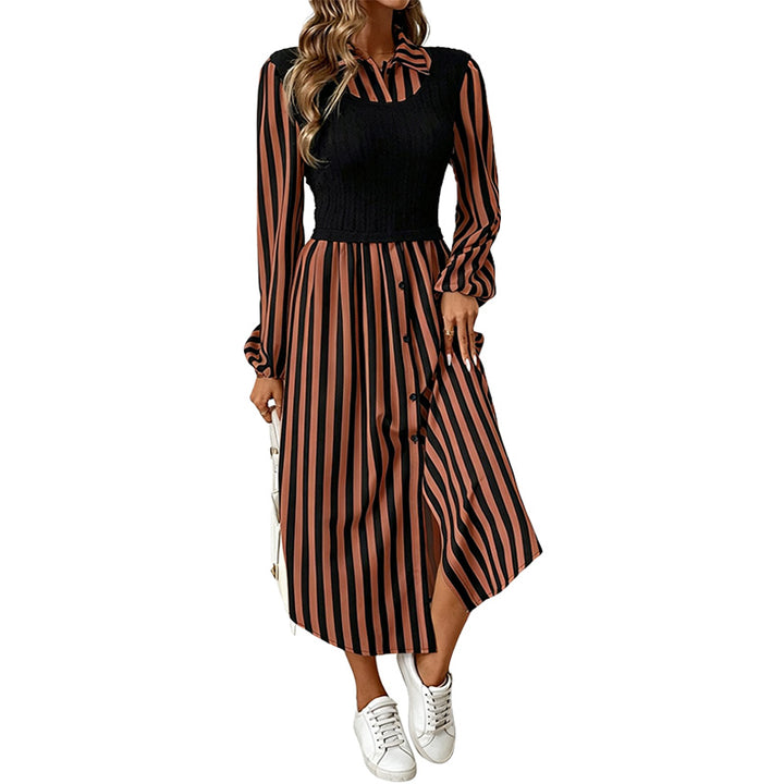 Striped Layered Midi Dress
