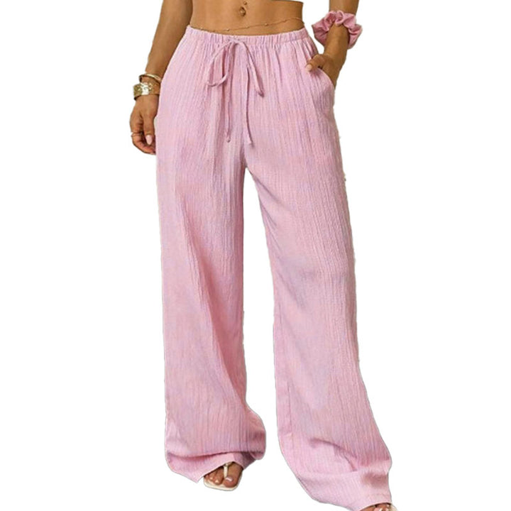 Relaxed Drawstring Wide Leg Pants