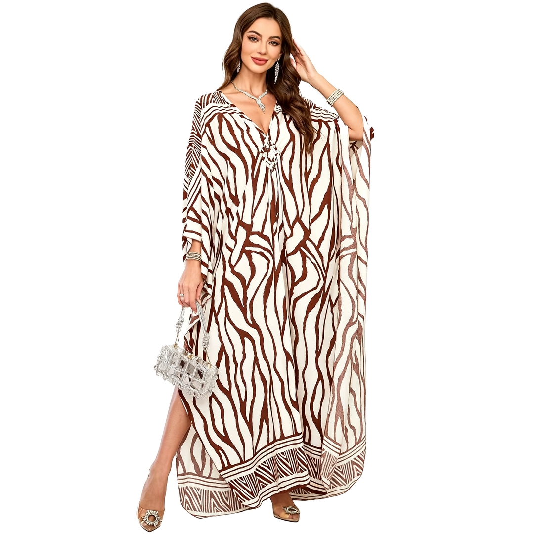 Leopard Print Kaftan Maxi Dress