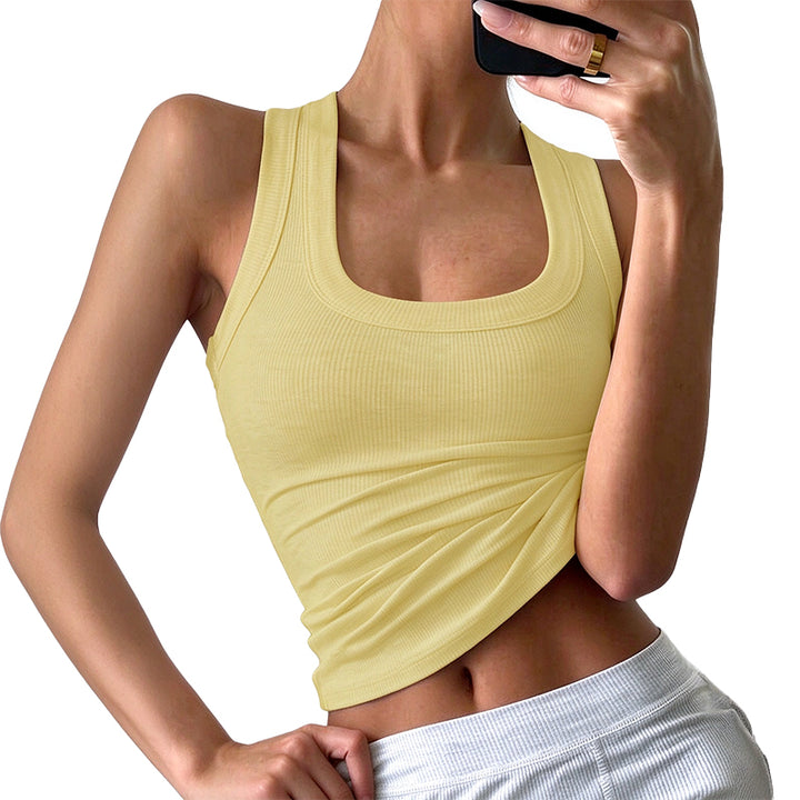 Ribbed Square Neck Tank Top