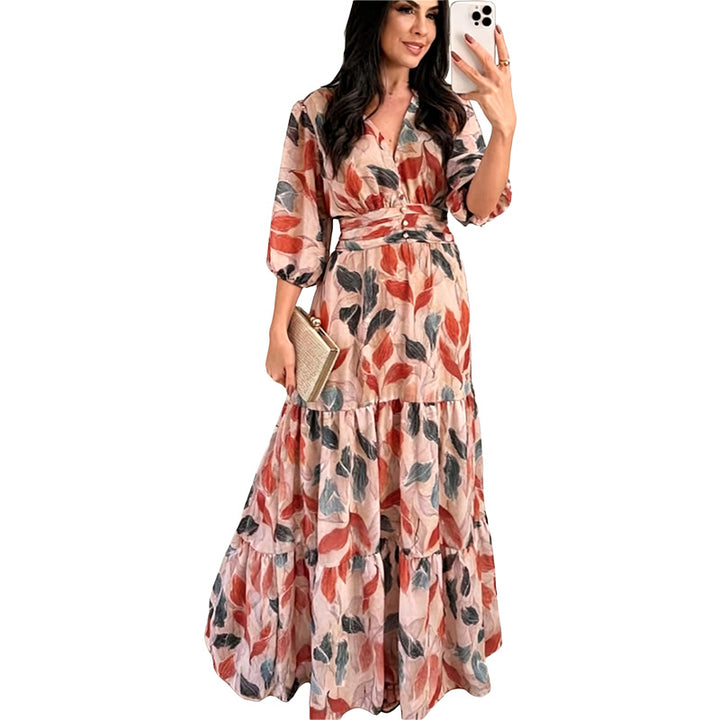 Printed Wrap Maxi Dress