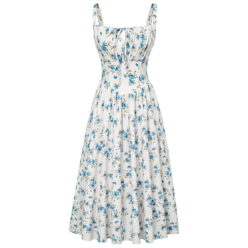 Floral Print Corset Midi Dress