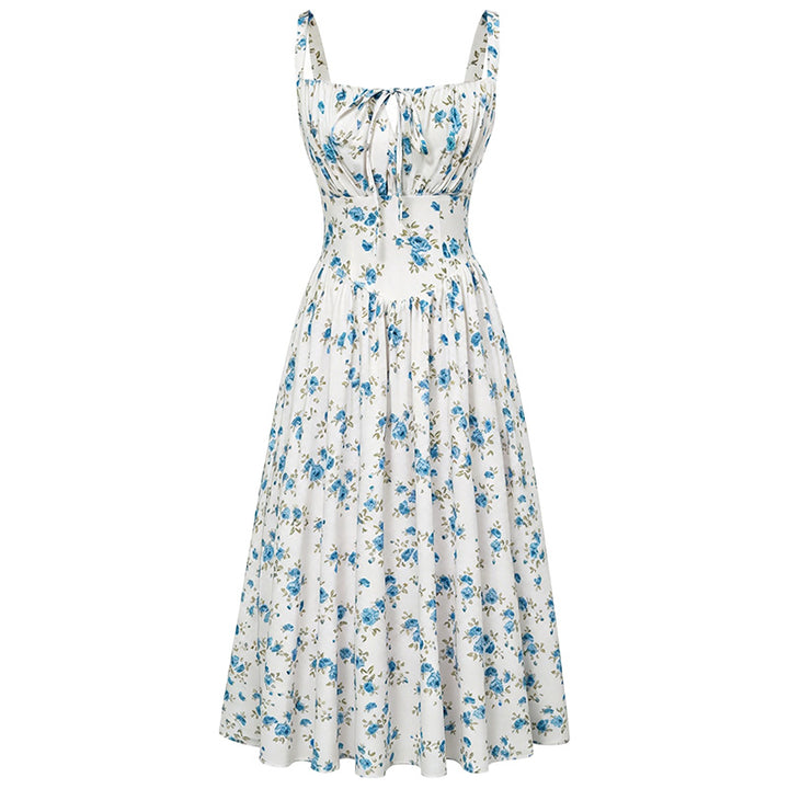 Floral Print Corset Midi Dress