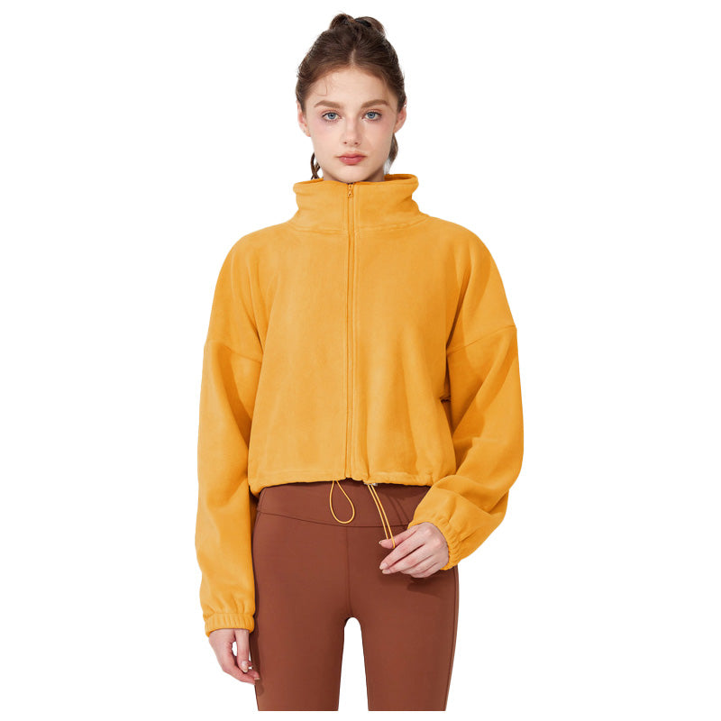 Cropped Fleece Zip-Up Jacket