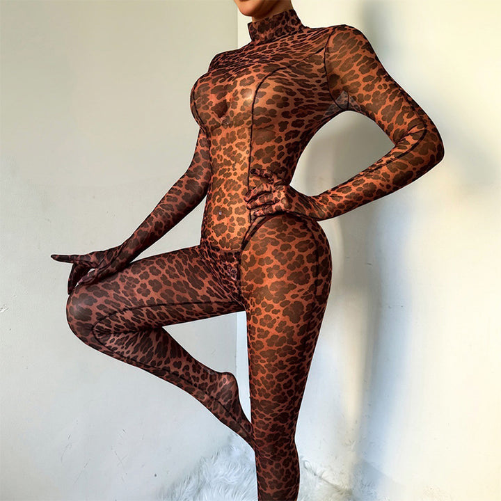 Sheer Leopard Mesh Catsuit