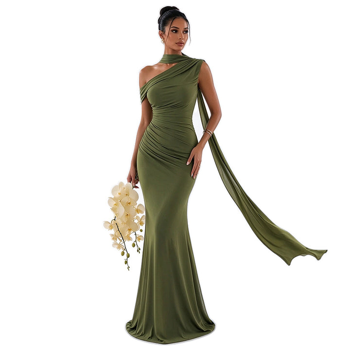 One Shoulder Bodycon Maxi Dress