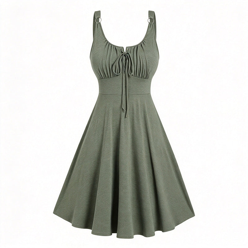 Ruched Tie Front Dress