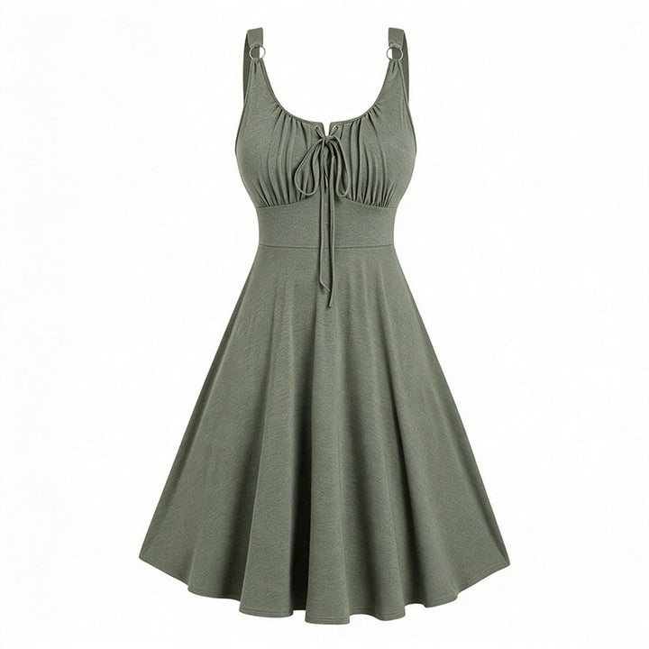 Ruched Tie Front Dress