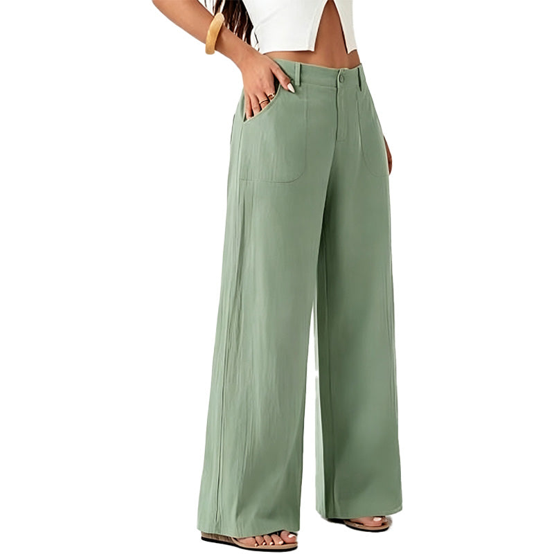 High Waist Wide Leg Linen Pants