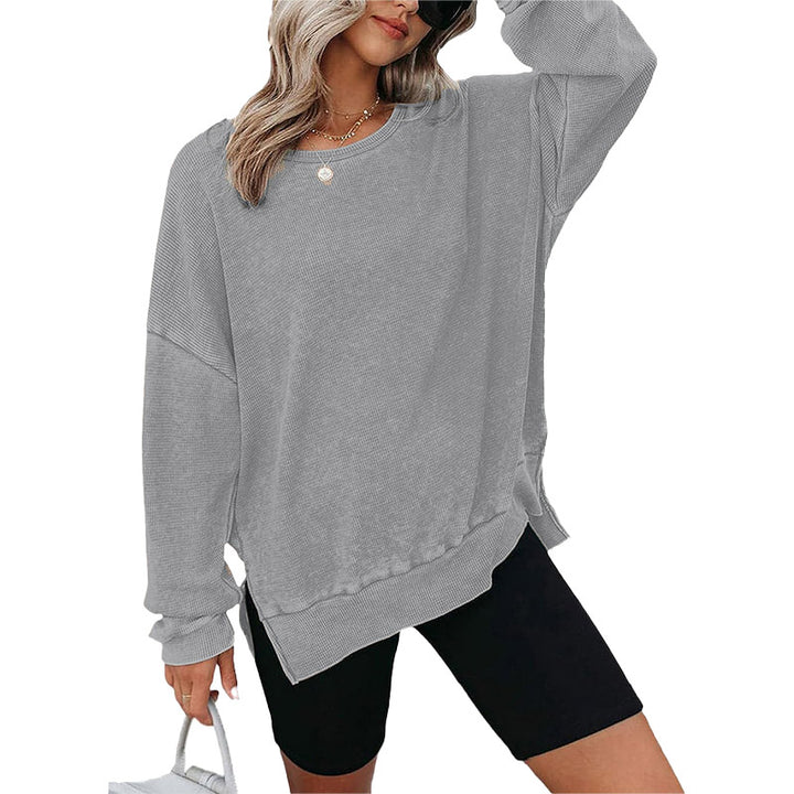 Washed Waffle Knit Pullover