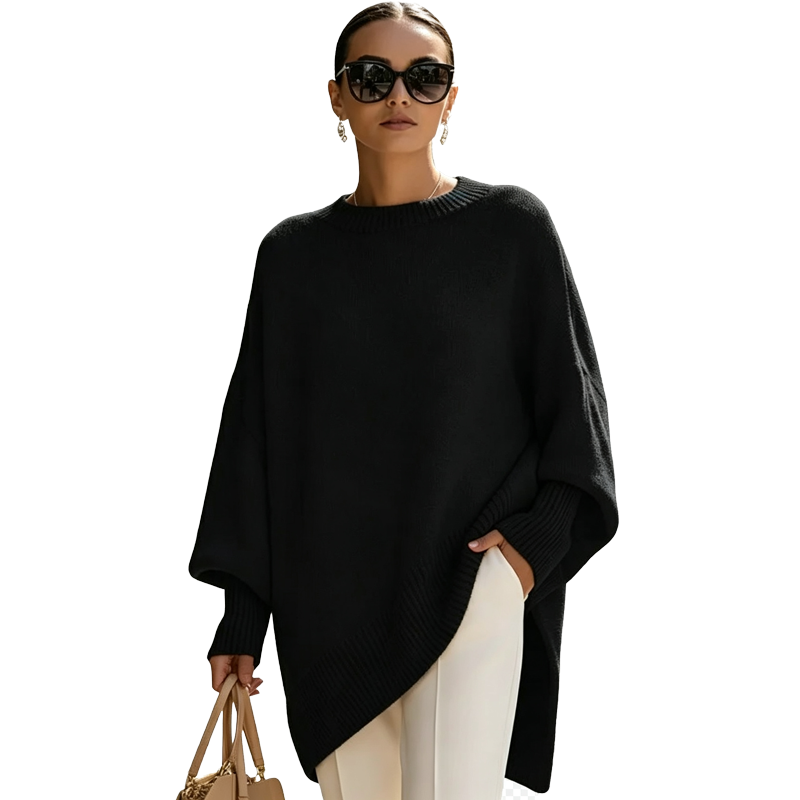 Oversized Knit Poncho Sweater