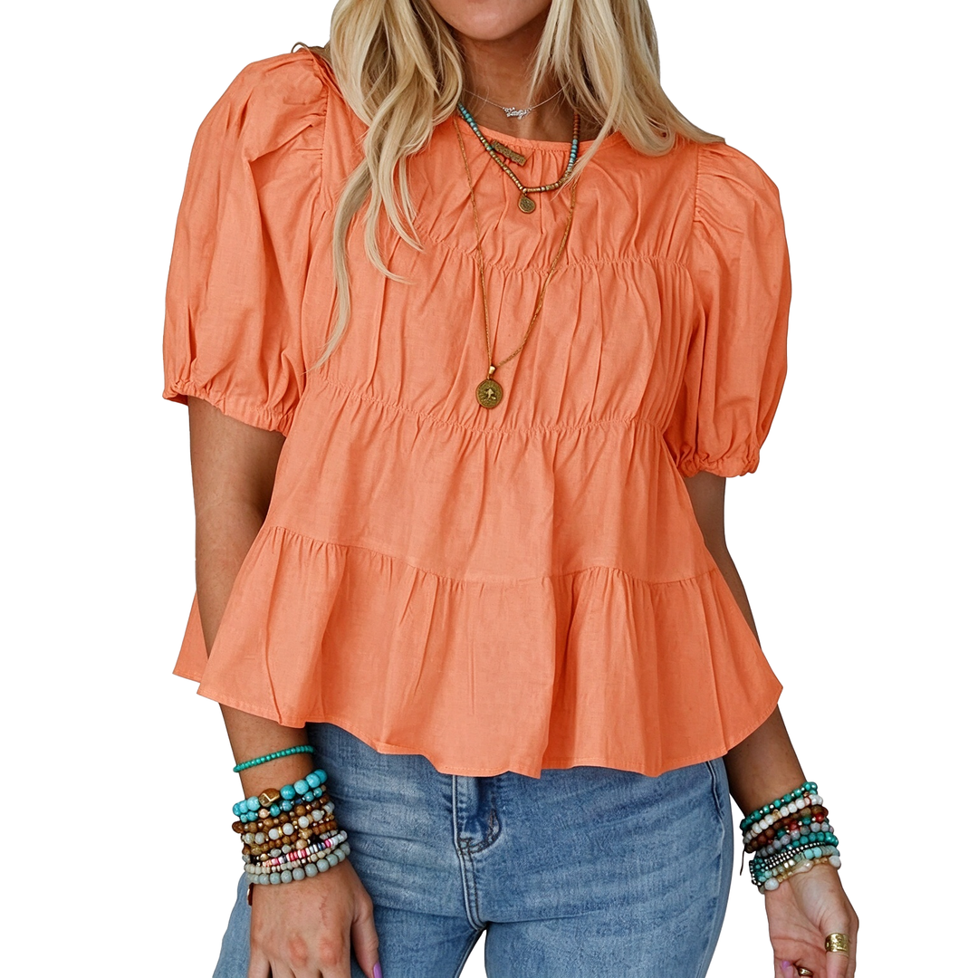 Romantic Puff Sleeve Babydoll Top