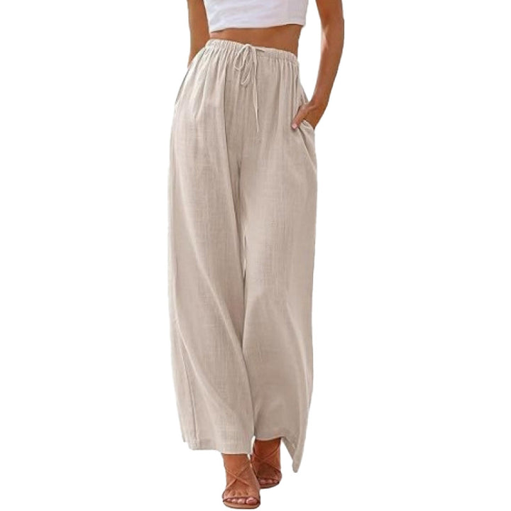 Linen Blend Wide Leg Pants